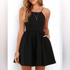 Lulu’s Backless Mini Dress, Black Size XS